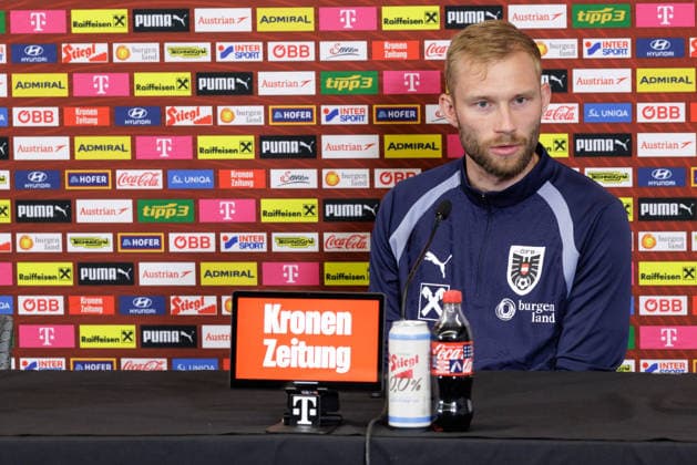 SOCCER - FIFA World Cup, WM, Weltmeisterschaft, Fussball 2026, preview SANTA BARBARA, CALIFORNIA,USA,07.JUN.26 - SOCCER - FIFA World Cup 2026, USA, Mexico, Canada, preview, Oesterreichischer Fussball-Bund, press conference, PK, Pressekonferenz team AUT. Image shows Konrad Laimer (AUT). GEPAxpictures xArminxRauthner