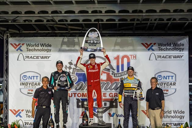 June 7, 2026, Madison, Illinois, USA: IndyCar, Indy Car, IRL, USA SERIES driver, JOSEF NEWGARDEN (2) (USA) of Nashville, TN, wins the Bommarito Automotive Group 500 at World Wide Technology Raceway in MADISON, Illinois. Madison USA - ZUMAa161 20260607_aaa_a161_017 Copyright: xWalterxArce GMGx