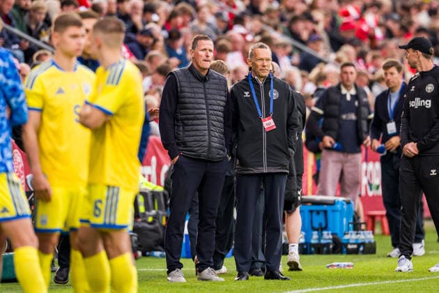 Denmark v Ukraine, football friendly, Odense, Denmark Odense, Denmark. 07th, June 2026. Erik Brogger Rasmussen (R), CEO of the Danish Football Association, seen with Peter Moller (L), director for football of DBU, in the minutes after the collapse of Christain Eriksen during the football friendly between Denmark and Ukraine at Odense Stadion in Odense. Denmark, Odense, Nature Energy Park Copyright: xGonzalesxPhoto KentxRasmussenx