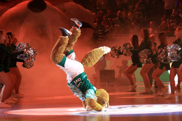 DEU, DHB, 1.HBL, Fuechse Berlin vs. Flensburg-Handewitt, 07.06.2026, Max-Schmeling-Halle, Berlin, DEU, DHB, 1.HBL, Fuechse Berlin vs. Flensburg-Handewitt, im Bild Maskotchen Fuchsi