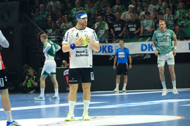 DEU, DHB, 1.HBL, Fuechse Berlin vs. Flensburg-Handewitt, 07.06.2026, Max-Schmeling-Halle, Berlin, DEU, DHB, 1.HBL, Fuechse Berlin vs. Flensburg-Handewitt, im Bild Johannes Golla (Flensburg Handewitt 4)