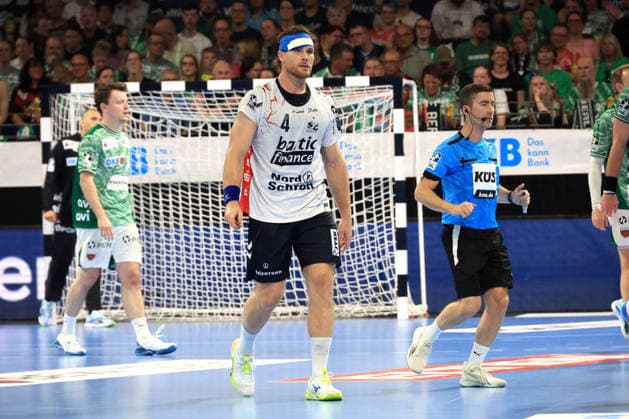 DEU, DHB, 1.HBL, Fuechse Berlin vs. Flensburg-Handewitt, 07.06.2026, Max-Schmeling-Halle, Berlin, DEU, DHB, 1.HBL, Fuechse Berlin vs. Flensburg-Handewitt, im Bild Johannes Golla (Flensburg Handewitt 4)