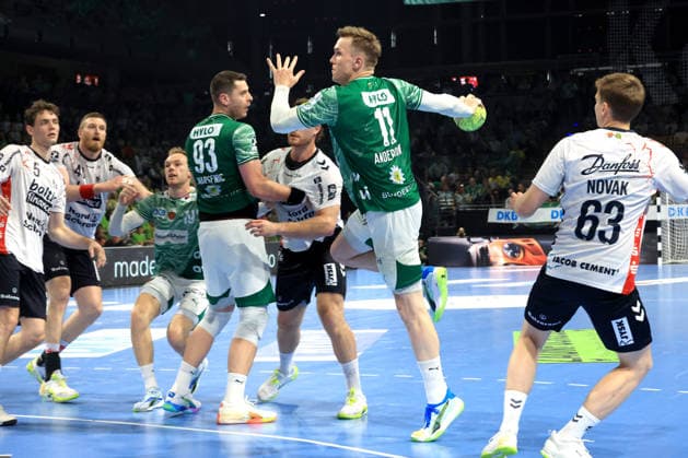 DEU, DHB, 1.HBL, Fuechse Berlin vs. Flensburg-Handewitt, 07.06.2026, Max-Schmeling-Halle, Berlin, DEU, DHB, 1.HBL, Fuechse Berlin vs. Flensburg-Handewitt, im Bild Lasse Andersson (Fuechse Berlin 11)