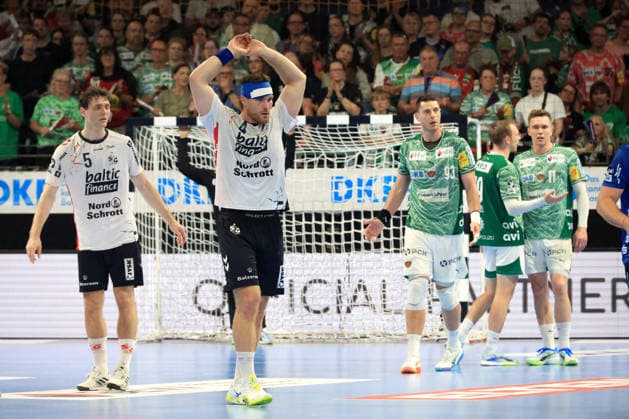 DEU, DHB, 1.HBL, Fuechse Berlin vs. Flensburg-Handewitt, 07.06.2026, Max-Schmeling-Halle, Berlin, DEU, DHB, 1.HBL, Fuechse Berlin vs. Flensburg-Handewitt, im Bild Johannes Golla (Flensburg Handewitt 4)