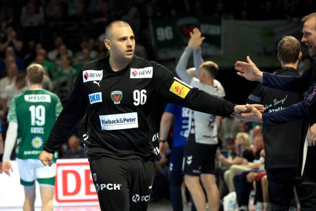 DEU, DHB, 1.HBL, Fuechse Berlin vs. Flensburg-Handewitt, 07.06.2026, Max-Schmeling-Halle, Berlin, DEU, DHB, 1.HBL, Fuechse Berlin vs. Flensburg-Handewitt, im Bild Dejan Milosavljev (Fuechse Berlin 96)