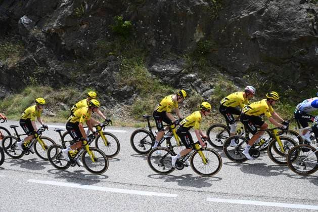 Tour Auvergne - Rhone-Alpes 2026 Stage 2 LE PUY-EN-VELAY, FRANCE - JUNE 08 : Jorgenson Matteo (USA) of Team Visma Lease a Bike, Affini Edoardo (ITA) of Team Visma Lease a Bike, Armirail Bruno (FRA) of Team Visma Lease a Bike, Hagenes Per Strand (NOR) of Team Visma Lease a Bike, Nordhagen Jorgen (NOR) of Team Visma Lease a Bike, Tulett Ben (GBR) of Team Visma Lease a Bike, Van Aert Wout (BEL) of Team Visma Lease a Bike during stage 2 of the 78th edition of Tour Auvergne - Rhone-Alpes an UCI World Tour 2.UWT cycling road race stage for Men Elite of 234.3 km with start in Saint-Martin-Le-Vinoux and finish in Le Puy-en-Velay on June 8, 2026 in Le Puy-en-Velay, France, 08 06 2026 ( Motordriver Guy De Vuyst - Le Puy-en-Velay France Copyright: xVincentxKalutx