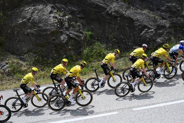 Tour Auvergne - Rhone-Alpes 2026 Stage 2 LE PUY-EN-VELAY, FRANCE - JUNE 08 : Jorgenson Matteo (USA) of Team Visma Lease a Bike, Affini Edoardo (ITA) of Team Visma Lease a Bike, Armirail Bruno (FRA) of Team Visma Lease a Bike, Hagenes Per Strand (NOR) of Team Visma Lease a Bike, Nordhagen Jorgen (NOR) of Team Visma Lease a Bike, Tulett Ben (GBR) of Team Visma Lease a Bike, Van Aert Wout (BEL) of Team Visma Lease a Bike during stage 2 of the 78th edition of Tour Auvergne - Rhone-Alpes an UCI World Tour 2.UWT cycling road race stage for Men Elite of 234.3 km with start in Saint-Martin-Le-Vinoux and finish in Le Puy-en-Velay on June 8, 2026 in Le Puy-en-Velay, France, 08 06 2026 ( Motordriver Guy De Vuyst - Le Puy-en-Velay France Copyright: xVincentxKalutx