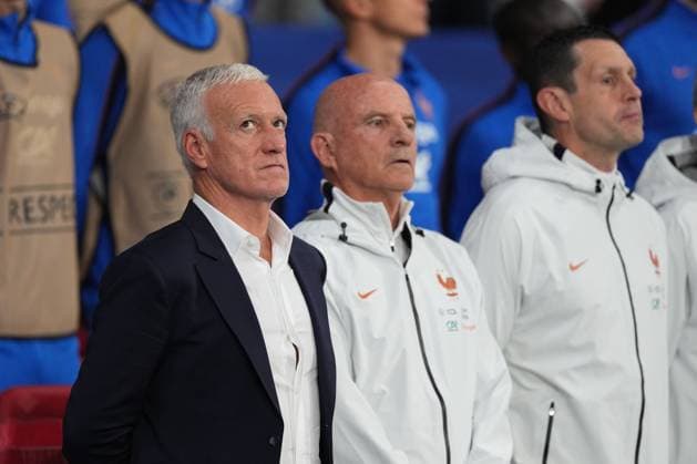 France coach Didier Deschamps, France assistant coach Guy Stephan and France goalkeeping coach Franck Raviot France v Northern Ireland, International Friendly, Länderspiel, Nationalmannschaft Football, Decathlon Arena Stade Pierre-Mauroy, Lille, France - 08 Jun 2026Lille Decathlon Arena Stade Pierre-Mau France EDITORIAL USE ONLY No use with unauthorised audio, video, data, fixture lists, club league logos or live services. Online in-match use limited to 120 images, no video emulation. No use in betting, games or single club league player publications. Copyright: xDavexWinter Shutterstockx 16912920ac