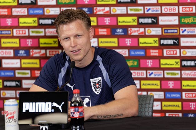 SOCCER - FIFA World Cup, WM, Weltmeisterschaft, Fussball 2026, preview SANTA BARBARA,CALIFORNIA,USA,08.JUN.26 - SOCCER - FIFA World Cup 2026, USA, Mexico, Canada, preview, OEFB, Oesterreichischer Fussball-Bund, press conference, PK, Pressekonferenz team AUT. Image shows Patrick Pentz (AUT). GEPAxpictures xArminxRauthner
