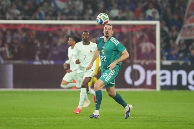 Ciaron Brown of Northern Ireland France v Northern Ireland, International Friendly, Länderspiel, Nationalmannschaft Football, Decathlon Arena Stade Pierre-Mauroy, Lille, France - 08 Jun 2026Lille Decathlon Arena Stade Pierre-Mau France EDITORIAL USE ONLY No use with unauthorised audio, video, data, fixture lists, club league logos or live services. Online in-match use limited to 120 images, no video emulation. No use in betting, games or single club league player publications. Copyright: xDavexWinter Shutterstockx 16912920le