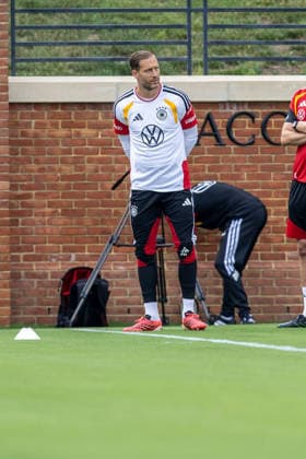 Team Arrival Germany, Base Camp, practice, FIFA World Cup, WM, Weltmeisterschaft, Fussball 2026, Winston-Salem OLIVER BAUMANN of DFB practicing for the FIFA World Cup 2026 at Wake Forest University™s Spry Stadium in Winston-Salem, North Carolina, United States, June 8, 2026. WINSTON-SALEM Spry Stadium North Carolina USA Copyright: xPaulxMoreax 1R8A5216