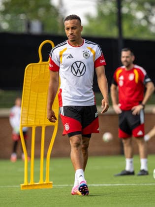 Team Arrival Germany, Base Camp, practice, FIFA World Cup, WM, Weltmeisterschaft, Fussball 2026, Winston-Salem JAMIE LEWELING of DFB practicing for the FIFA World Cup 2026 at Wake Forest University™s Spry Stadium in Winston-Salem, North Carolina, United States, June 8, 2026. WINSTON-SALEM Spry Stadium North Carolina USA Copyright: xPaulxMoreax 1R8A6028