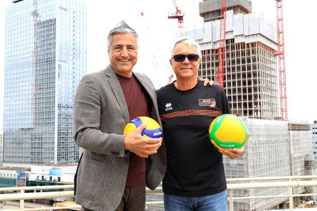 DEU, DVV, 1.VBL, BR Volleys, Neuer Trainer, 09.06.2026, Max-Schmeling-Halle, Berlin, DEU, DVV, 1.VBL, BR Volleys, Neuer Trainer, im Bild Trainer Andrea Anastasi (BR Volleys ), Praesident Niromand (BR Volleys)