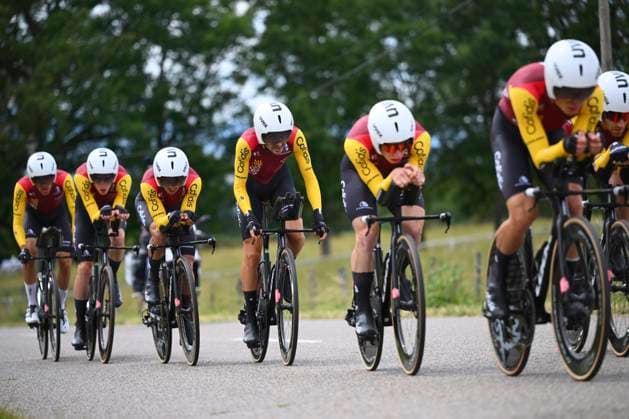 Tour Auvergne - Rhone-Alpes 2026 Stage 3 PERREUX, FRANCE - JUNE 09 : Coquard Bryan (FRA) of Cofidis, Buchmann Emanuel (GER) of Cofidis, Ferron Valentin (FRA) of Cofidis, Maisonobe Sam (FRA) of Cofidis, Rouland Louis (FRA) of Cofidis, Samitier Sergio (ESP) of Cofidis, Thomas Benjamin (FRA) of Cofidis during stage 3 of the 78th edition of Tour Auvergne - Rhone-Alpes an UCI World Tour 2.UWT Team Time Trial stage for Men Elite of 28.4 km with start in Perreux and finish in Perreux on June 9, 2026 in Perreux, France, 09 06 2026 ( Motordriver Guy De Vuyst - Perreux France Copyright: xVincentxKalutx