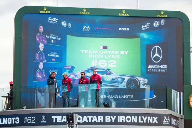 24 HEURES DU MANS 2026 - TUESDAY 62 AL-KHELAIFI Abdulla (qat), HANSES Julian (ger), ALESI Giuliano (fra), Team Qatar by Iron Lynx, Mercedes-AMG LMGT3 62, LM GT3, action, autograph session, during the 24 Hours of Le Mans 2026, 3rd round of the 2026 FIA World Endurance Championship, on June 9, 2026 on the Circuit des 24 Heures du Mans in Le Mans, France - Copyright: xAndreaxLorenzinax