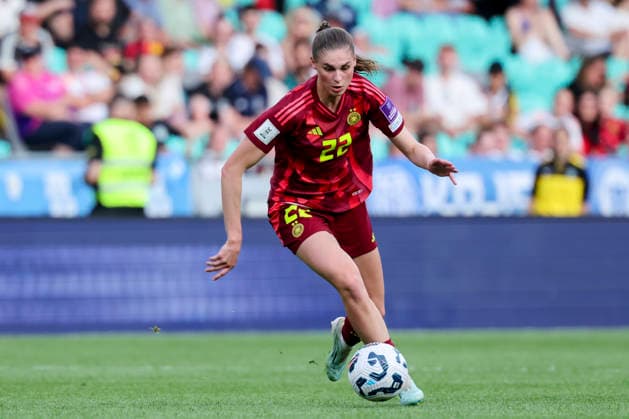 Jule Brand (Germany) kontrolliert den Ball, FIFA Women s World Cup 2027 Qualifier, Slovenia v Germany, Stadion Stozice am 09. June 2026 in Ljubljana, Slowenien. (Foto von Marco Steinbrenner DeFodi Images) Jule Brand (Germany) controls the ball, FIFA Women s World Cup 2027 Qualifier, Slovenia v Germany, Stadion Stozice, June 9, 2026 in Ljubljana, Slovenia. (Photo by Marco Steinbrenner DeFodi Images) -
