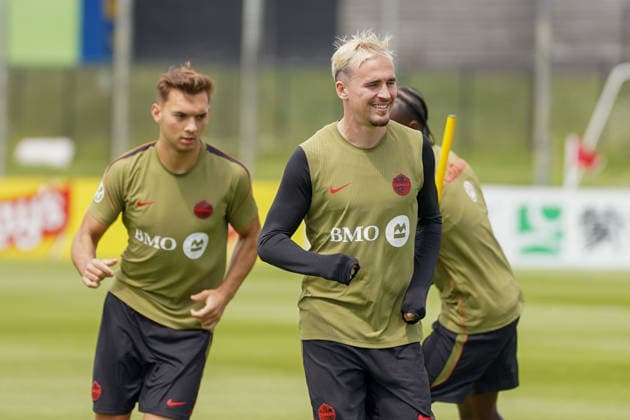 June 9, 2026, Toronto, Ciudad de Mexico, Canada: Liam MILLAR 11 of Canada national football team warms-up during the training day, ahead the 2026 FIFA World Cup, WM, Weltmeisterschaft, Fussball Group B match against Bosnia and Herzegovina at TorontoFC Training Ground. on June 9, 2026 in Toronto, Canada. Toronto Canada - ZUMAe321 20260609_zsa_e321_005 Copyright: xLeonardoxRamirezx