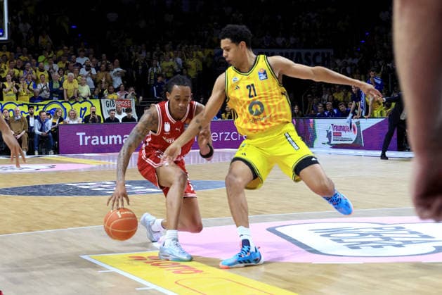 DEU, easyCredit BBL, ALBA vs. Bamberg, 09.06.2026, Max-Schmeling-Halle, Berlin, DEU, easyCredit BBL, ALBA vs. Bamberg, im Bild Michael Rataj (ALBA Berlin 21), b