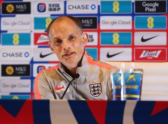 Thomas Tuchel, manager of England, during a press conference, PK, Pressekonferenz England Press Conference, 2026 FIFA World Cup, WM, Weltmeisterschaft, Fussball Football, Hilton West Palm Beach Hotel, Palm Beach, Florida, USA - 09 Jun 2026Florida Florida Blue Training Centre United States of America EDITORIAL USE ONLY No use with unauthorised audio, video, data, fixture lists, club league logos or live services. Online in-match use limited to 120 images, no video emulation. No use in betting, games or single club league player publications. Copyright: xChrisxArjoon Shutterstockx 16918907m
