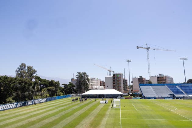 SOCCER - FIFA World Cup, WM, Weltmeisterschaft, Fussball 2026, preview SANTA BARBARA,CALIFORNIA,USA,09.JUN.26 - SOCCER - FIFA World Cup 2026, USA, Mexico, Canada, preview, OEFB, Oesterreichischer Fussball-Bund, training team AUT. Image shows an overview of the Harder Stadium, the team of AUT and the construction site. GEPAxpictures xArminxRauthner