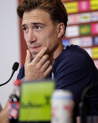 SOCCER - FIFA World Cup, WM, Weltmeisterschaft, Fussball 2026, preview SANTA BARBARA,CALIFORNIA,USA,09.JUN.26 - SOCCER - FIFA World Cup 2026, USA, Mexico, Canada, preview, OEFB, Oesterreichischer Fussball-Bund, press conference, PK, Pressekonferenz team AUT. Image shows David Affengruber (AUT). GEPAxpictures xArminxRauthner