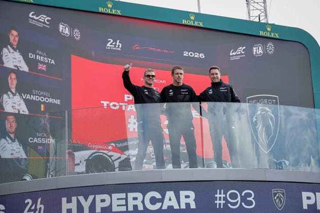 24 HEURES DU MANS 2026 - TUESDAY 93 DI RESTA Paul (gbr), VANDOORNE Stoffel (bel), CASSIDY Nick (nzl), Peugeot TotalEnergies, Peugeot 9X8 93, Hypercar, portrait during the 24 Hours of Le Mans 2026, 3rd round of the 2026 FIA World Endurance Championship, on June 9, 2026 on the Circuit des 24 Heures du Mans in Le Mans, France - Le MansFrance Copyright: xPauloxMariax