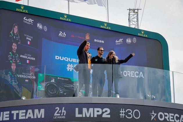 24 HEURES DU MANS 2026 - TUESDAY 30 PIN Doriane (fra), ANDLAUER Julien (fra), VERSCHOOR Richard (nld), Duqueine Team, Oreca 07 Gibson 30, LMP2, portrait during the 24 Hours of Le Mans 2026, 3rd round of the 2026 FIA World Endurance Championship, on June 9, 2026 on the Circuit des 24 Heures du Mans in Le Mans, France - Le MansFrance Copyright: xPauloxMariax