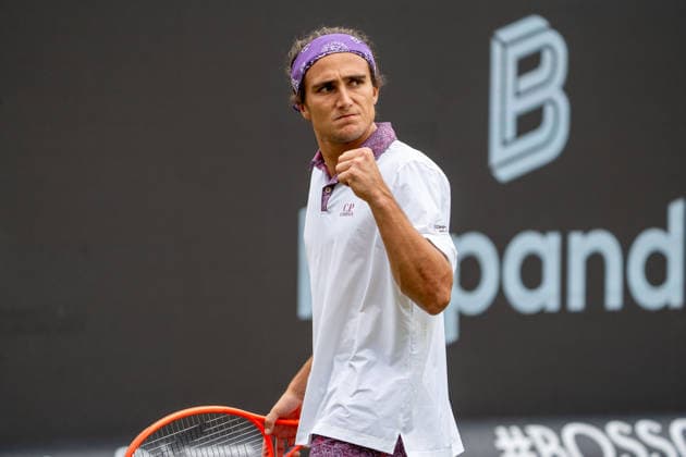Mattia Bellucci, Jubel, Freude, Emotionen, Geste, Mattia Bellucci vs. Yannick Hanfmann, Tennis, ATP, Tennis Herren Turnier, Boss-Open, Center-Court, Achtelfinale, 10.06.2026, Mattia Bellucci vs. Yannick Hanfmann, Tennis, ATP-Turnier, Boss-Open, Center-Court, Achtelfinale, 10.06.2026, Stuttgart