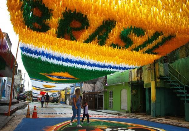 Moradores transformam Rua da Copa para a Copa do Mundo FIFA 2026 em Manaus A view of Santa Isabel Street, known locally as World Cup Street, decorated and painted by residents in celebration of the 2026 FIFA World Cup, WM, Weltmeisterschaft, Fussball in the Praca 14 neighborhood of Manaus, Amazonas state, Brazil, Wednesday, June 10, 2026. Photo: EDMAR BARROS ATO PRESS ESTADoO CONTEÃöDO Manaus Amazonas Brasil Copyright: xEdmarxBarrosx
