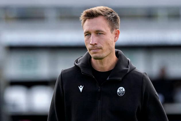Kevin Stotz (Trainer, Cheftrainer, SVS), Einzelbild, Einzelfoto, Aktion, Action, 22.08.2026, Sandhausen (Deutschland), Fussball, Regionalliga Südwest, SV Sandhausen - FC 08 Homburg