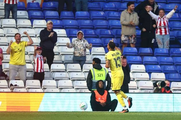 Callum Wilson of Brentford celebrates scoring their sides first goal Birmingham City v Brentford, EFL Carabao Cup, Second Round, Football, St. Andrew s at Knighthead Park, Birmingham, UK - 25 Aug 2026Birmingham St. Andrew s at Knighthead Park United Kingdom EDITORIAL USE ONLY No use with unauthorised audio, video, data, fixture lists, club league logos or live services. Online in-match use limited to 120 images, no video emulation. No use in betting, games or single club league player publications. Copyright: xPhilxOldham Shutterstockx 17115027s