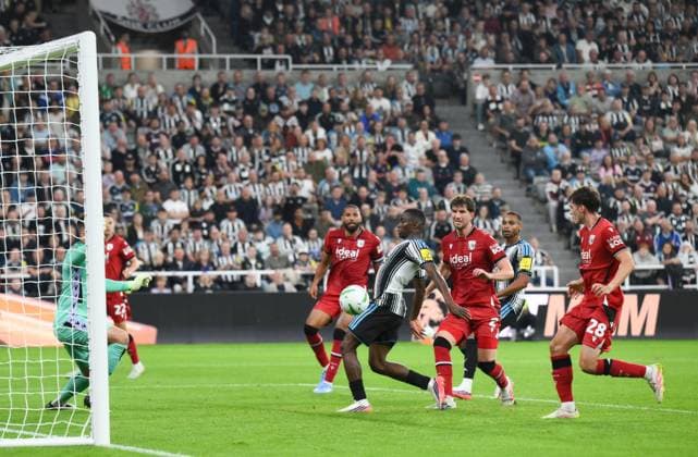 Bazoumana Toure of Newcastle United scores their first goal Newcastle United v West Bromwich Albion, EFL Carabao Cup, Second Round, Football, St James Park, Newcastle, UK - 26 Aug 2026Newcastle St James Park United Kingdom EDITORIAL USE ONLY No use with unauthorised audio, video, data, fixture lists, club league logos or live services. Online in-match use limited to 120 images, no video emulation. No use in betting, games or single club league player publications. Copyright: xRichardxLee Shutterstockx 17115059ao
