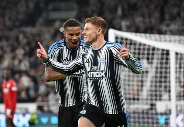 Harvey Barnes of Newcastle United scores their second goal Newcastle United v West Bromwich Albion, EFL Carabao Cup, Second Round, Football, St James Park, Newcastle, UK - 26 Aug 2026Newcastle St James Park United Kingdom EDITORIAL USE ONLY No use with unauthorised audio, video, data, fixture lists, club league logos or live services. Online in-match use limited to 120 images, no video emulation. No use in betting, games or single club league player publications. Copyright: xRichardxLee Shutterstockx 17115059bd