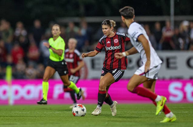 GER, Frankfurt, Eintracht Frankfurt vs Paris Saint-Germain, UEFA Womens Champions League, Fussball, UEFA, Spielzeit 2026 2027, Stadion am Brentanobad, 3. Quali-Runde, Hinspiel im Bild: Noemi Ivelj (Eintracht Frankfurt Frauen 4) DFB DFL REGULATIONS PROHIBIT ANY USE OF PHOTOGRAPHS AS IMAGE SEQUENCES AND OR QUASI-VIDEO, 26.08.2026 Copyright: HMBxMedia HendrikxHamelau