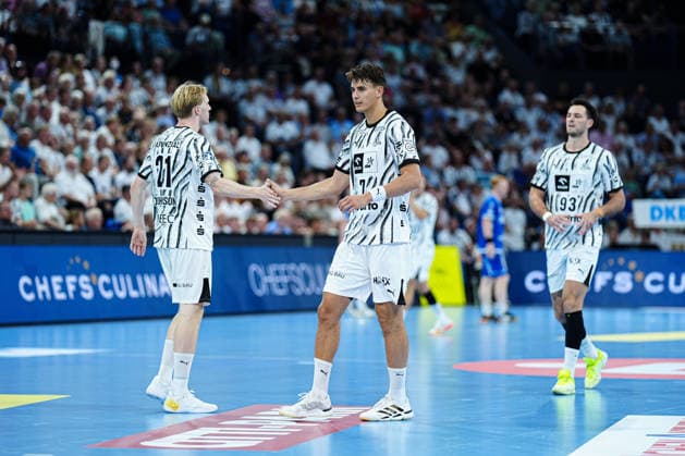 Eric Johansson (THW Kiel, 21), Julian Köster (THW Kiel, 07), Veron Nacinovic (THW Kiel, 93) GER, THW Kiel vs. TBV Lemgo-Lippe, Handball, 1. Bundesliga, Spieltag 1, Saison 2026 2027, 27.08.2026 GER, THW Kiel vs. TBV Lemgo-Lippe, Handball, 1. Bundesliga, Spieltag 1, Saison 2026 2027, 27.08.2026 Kiel Copyright: xEibner-Pressefoto MarcelxvonxFehrnx EP_MFN