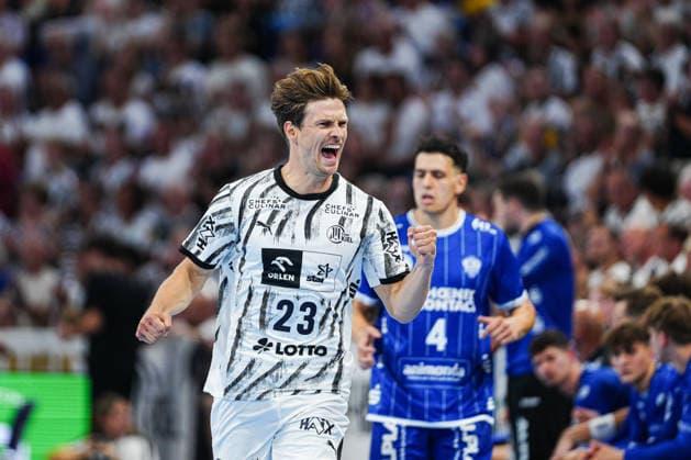 Torjubel Rune Dahmke (THW Kiel, 23) GER, THW Kiel vs. TBV Lemgo-Lippe, Handball, 1. Bundesliga, Spieltag 1, Saison 2026 2027, 27.08.2026 GER, THW Kiel vs. TBV Lemgo-Lippe, Handball, 1. Bundesliga, Spieltag 1, Saison 2026 2027, 27.08.2026 Kiel Copyright: xEibner-Pressefoto MarcelxvonxFehrnx EP_MFN