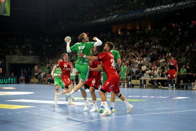 RECORD DATE NOT STATED Handball, 1. Handball-Bundesliga, Füchse Berlin - MT Melsungen (27.08.2026, Max-Schmeling-Halle, Berlin): Wurf aufs Tor - 19, Mathias Gidsel Handball, 1. Handball-Bundesliga, Füchse Berlin - MT Melsungen (27.08.2026, Max-Schmeling-Halle, Berlin): Wurf aufs Tor - 19, Mathias Gidsel Copyright: xBEAUTIFULxSPORTS E.Schneiderx