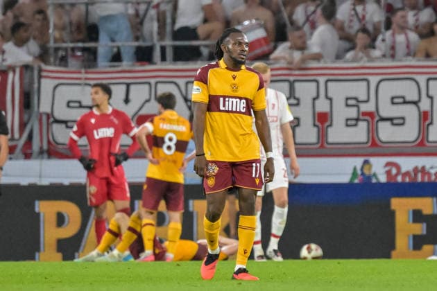 Regan Charles-Cook (Motherwell FC, 17) mit neutraler Emotion. GER, SC Freiburg vs Motherwell FC, Fussball, Uefa Conference League, Playoff Rueckspiel, Saison 2026 2027, 27.08.2026 GER, SC Freiburg vs Motherwell FC, Fussball, Uefa Conference League, Playoff Rueckspiel, Saison 2026 2027, 27.08.2026 Freiburg Copyright: xEibner-Pressefotox EP_THS