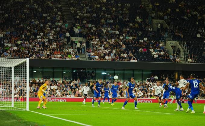 Rodrigo Muniz of Fulham scores a goal to make it 2-0 Fulham v AFC Wimbledon, EFL Carabao Cup, Second Round, Football, Craven Cottage, London, UK - 27 Aug 2026London Craven Cottage United Kingdom EDITORIAL USE ONLY No use with unauthorised audio, video, data, fixture lists, club league logos or live services. Online in-match use limited to 120 images, no video emulation. No use in betting, games or single club league player publications. Copyright: xJavierxGarcia Shutterstockx 17118946an