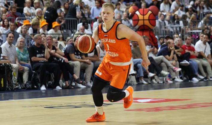 Keye van der Vuurst de Vries (Niederlande Herren 01) Deutschland vs. Niederlande, Basketball, DBB, FIBA Basketball World Cup 2027, European Qualifiers, 27.08.2026 Deutschland vs. Niederlande, Basketball, DBB, FIBA Basketball World Cup 2027, European Qualifiers, 27.08.2026 Koeln Copyright: xEibner-Pressefotox xThomasxStoeckerx EP_TSR