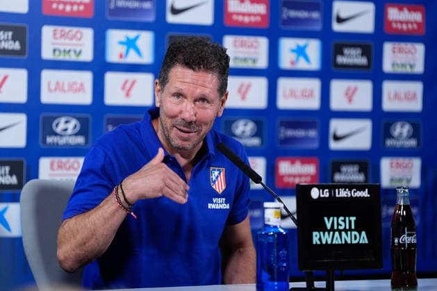 August 28, 2026, Madrid, Madrid, Spain: Diego Pablo Simeone, head coach of Atletico de Madrid, attends his press conference, PK, Pressekonferenz during a training session of Atletico de Madrid ahead the Spanish League, LaLiga EA Sports, match against Sevilla FC at Ciudad Deportiva Wanda Atletico de Madrid on August 28, 2026, in Madrid, Spain. Atletico De Madrid Training Session And Press Conference - Laliga Ea Sports - ZUMAa181 20260828_zaa_a181_055 Copyright: xDennisxAgyemanx