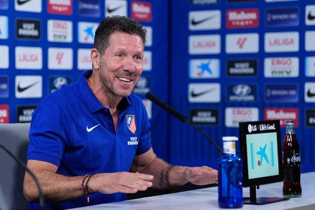 August 28, 2026, Madrid, Madrid, Spain: Diego Pablo Simeone, head coach of Atletico de Madrid, attends his press conference, PK, Pressekonferenz during a training session of Atletico de Madrid ahead the Spanish League, LaLiga EA Sports, match against Sevilla FC at Ciudad Deportiva Wanda Atletico de Madrid on August 28, 2026, in Madrid, Spain. Atletico De Madrid Training Session And Press Conference - Laliga Ea Sports - ZUMAa181 20260828_zaa_a181_059 Copyright: xDennisxAgyemanx