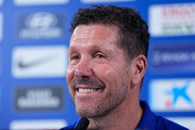 August 28, 2026, Madrid, Madrid, Spain: Diego Pablo Simeone, head coach of Atletico de Madrid, attends his press conference, PK, Pressekonferenz during a training session of Atletico de Madrid ahead the Spanish League, LaLiga EA Sports, match against Sevilla FC at Ciudad Deportiva Wanda Atletico de Madrid on August 28, 2026, in Madrid, Spain. Atletico De Madrid Training Session And Press Conference - Laliga Ea Sports - ZUMAa181 20260828_zaa_a181_077 Copyright: xDennisxAgyemanx