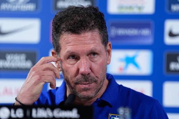 August 28, 2026, Madrid, Madrid, Spain: Diego Pablo Simeone, head coach of Atletico de Madrid, attends his press conference, PK, Pressekonferenz during a training session of Atletico de Madrid ahead the Spanish League, LaLiga EA Sports, match against Sevilla FC at Ciudad Deportiva Wanda Atletico de Madrid on August 28, 2026, in Madrid, Spain. Atletico De Madrid Training Session And Press Conference - Laliga Ea Sports - ZUMAa181 20260828_zaa_a181_078 Copyright: xDennisxAgyemanx
