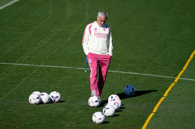 August 29, 2026, Valdebebas, Madrid, Spain: Jose Mourinho during the training day of Real Madrid ahead the Spanish League, LaLiga EA Sports, football match against Malaga CF at Ciudad Deportiva Real Madrid on August 29, 2026, in Valdebebas, Madrid, Spain. Real Madrid Training And press conference, PK, Pressekonferenz - LaLiga EA Sports - ZUMAa181 20260829_zaa_a181_013 Copyright: xOscarxJ.xBarrosox