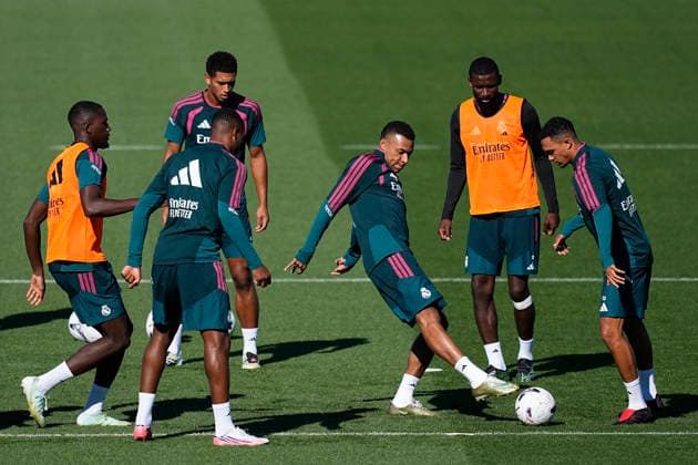 August 29, 2026, Valdebebas, Madrid, Spain: Kylian Mbappe during the training day of Real Madrid ahead the Spanish League, LaLiga EA Sports, football match against Malaga CF at Ciudad Deportiva Real Madrid on August 29, 2026, in Valdebebas, Madrid, Spain. Real Madrid Training And press conference, PK, Pressekonferenz - LaLiga EA Sports - ZUMAa181 20260829_zaa_a181_019 Copyright: xOscarxJ.xBarrosox