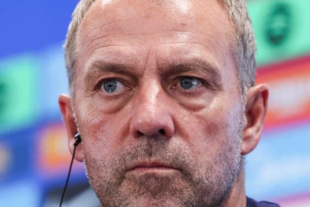 August 30, 2026, Sant Joan Despi, Barcelona, Spain: Hansi Flick, head coach of FC Barcelona, Barca attends his press conference, PK, Pressekonferenz during the training day of FC Barcelona ahead the Spanish League, LaLiga EA Sports, football match against Rayo Vallecano at Ciudad Esportiva Joan Gamper on August 30, 2026 in Sant Joan Despi, Barcelona, Spain. Sant Joan Despi Spain - ZUMAa181 20260830_zaa_a181_035 Copyright: xJavierxBorregox