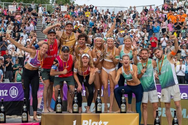 RECORD DATE NOT STATED German Beach Championship - Deutsche Beachvolleyball Meisterschaft Dortmund, Germany 30.08.2026 DORTMUND, GERMANY - AUGUST 30: Louisa Lippmann, Momme Lorenz, Tilo Rietschel , Nils Ehlers, Lui Wüst, Melanie Paul, Sandra Ittlinger, Kim van de Velde, Nele Barber, Melanie Gernert, Jonas Sagstetter, Benedikt Sagstetter (Player 1, Eintracht Spontent) during the German Beach Championship - Deutsche Beachvolleyball Meisterschaft at Dortmund on August 30, 2026 in Dortmund, Germany. Copyright: xBEAUTIFULxSPORTS PeterxWeberx