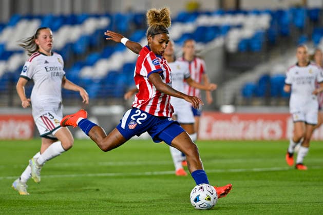 August 30, 2026, Madrid, Madrid, Spain: LUANY of Club Atletico de Madrid shoots for goal during the Spanish Women League, Liga F, football match played between REAL MADRID Vs ATLETICO DE MADRID at Alfredo Di Stefano stadium on August 30, 2027, in Valdebebas, Madrid, Spain. Spanish Women League REAL MADRID Vs ATLETICO DE MADRID (08.30.27) - ZUMAc312 20260830_zsp_c312_132 Copyright: xOscarxManuelxSanchezx