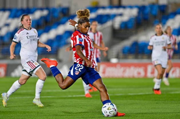 August 30, 2026, Madrid, Madrid, Spain: LUANY of Club Atletico de Madrid shoots for goal during the Spanish Women League, Liga F, football match played between REAL MADRID Vs ATLETICO DE MADRID at Alfredo Di Stefano stadium on August 30, 2027, in Valdebebas, Madrid, Spain. Madrid Spain - ZUMAc312 20260830_zsp_c312_133 Copyright: xOscarxManuelxSanchezx